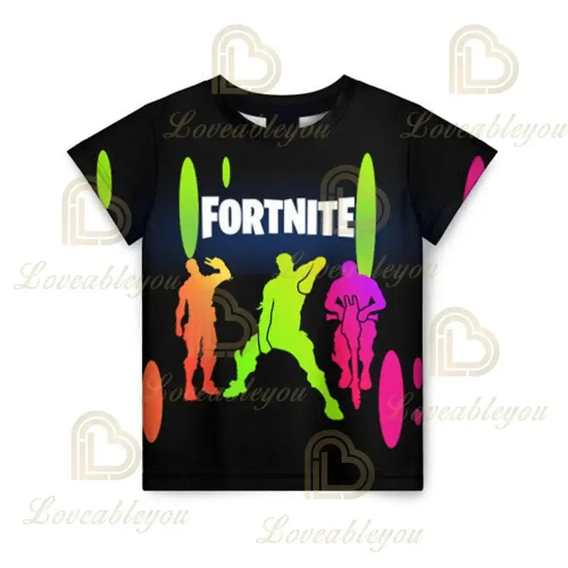 Cartoon Fortnite New Summer Children T Shirt 3D Printed Boys Girls Streetwear Adults Kids Clothes Funny Tee O-Neck Tops