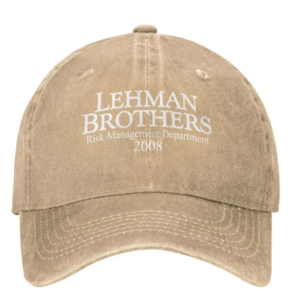 Lehman Brothers Risk Management 2008 Baseball Cap Bank Bankruptcy Trucker Hat Tennis Skate Snapback Cap Women Baseball Caps
