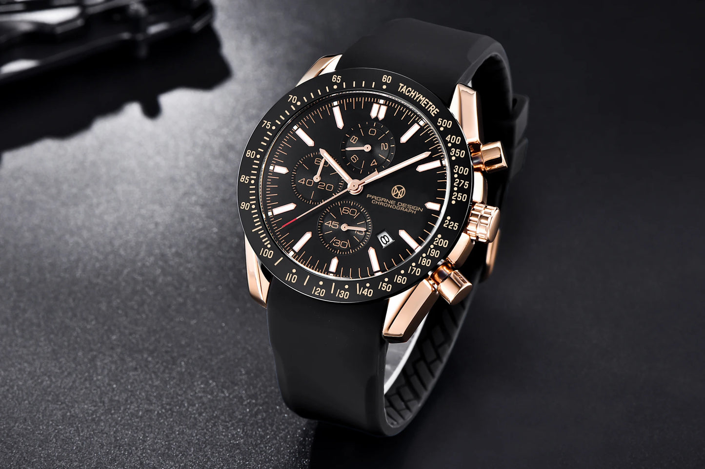PAGANI DESIGN New 45mm Men Quartz Watch Rubber Belt Men's Luxury Watch Fashion Casual Sports Male Clock Relogio Maasculino