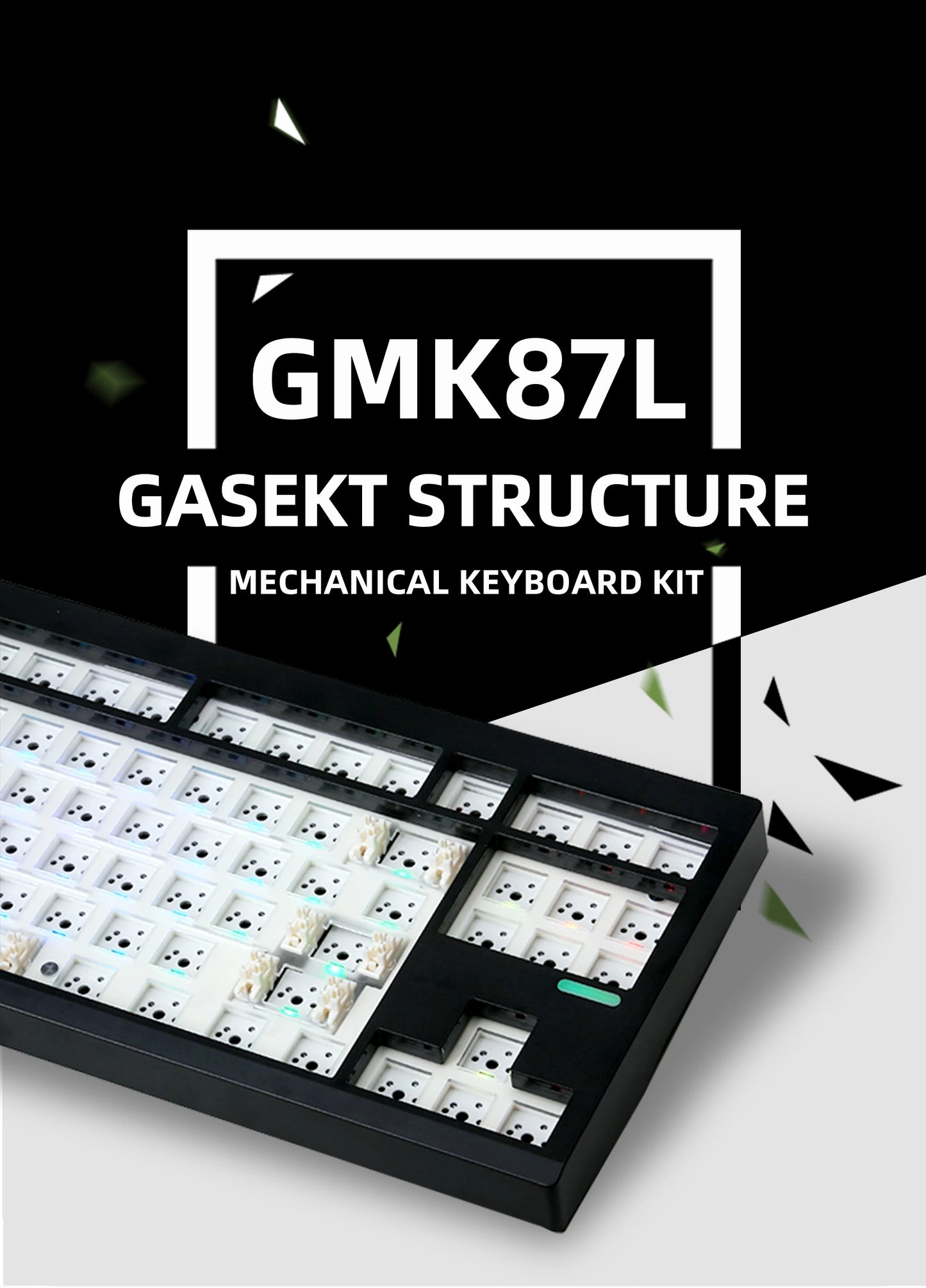 Kit de teclado mecânico ZUOYA GMK87L, estrutura Gasket, programável VIA/QMK, hot-swap, sem fios em três modos, RGB