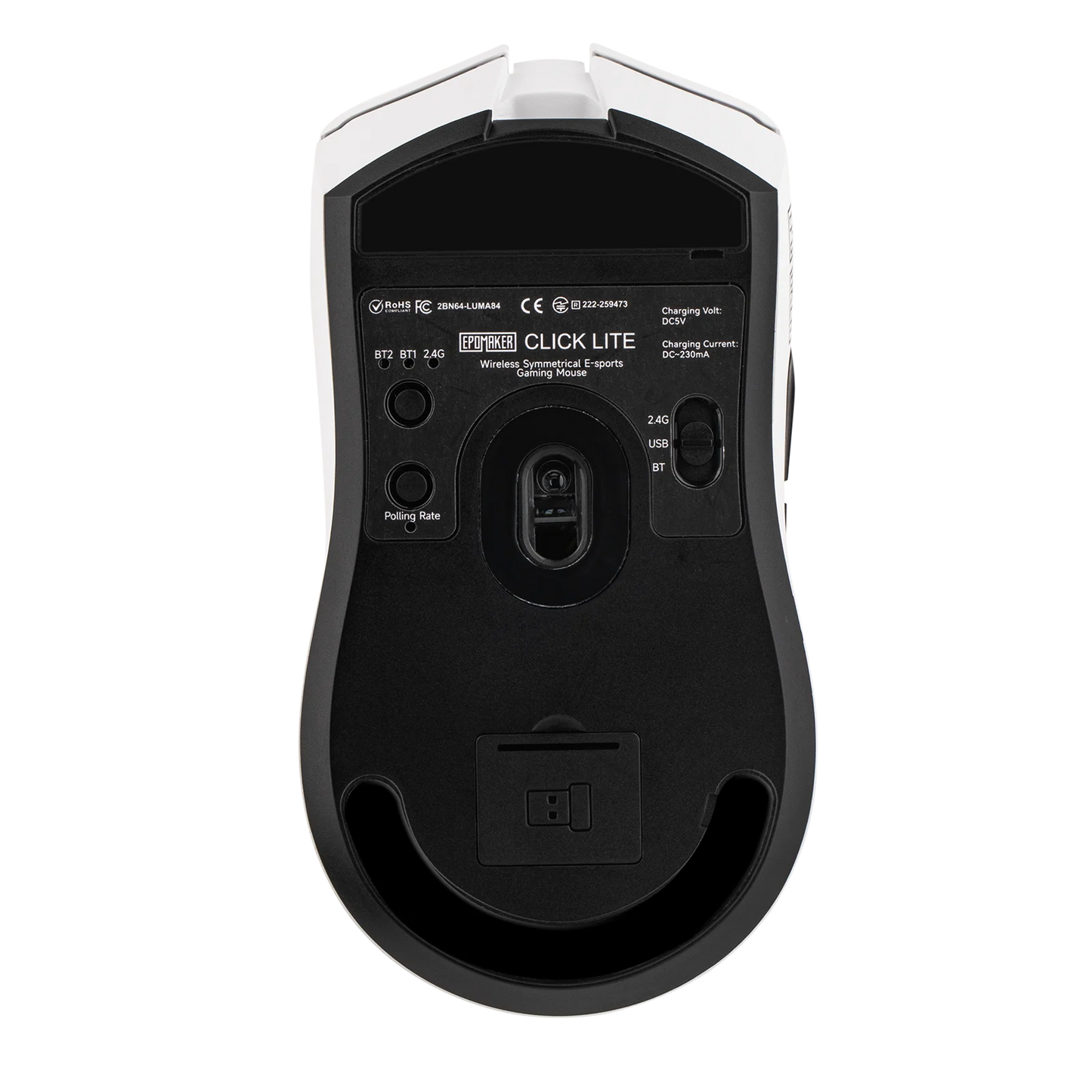 Rato Gaming sem Fios/BT/2.4GHz e com Fio EPOMAKER Click Lite, Sensor PAW3311, 800 a 24000 DPI, com Bateria de 500mAh para PC/Mac/Linux