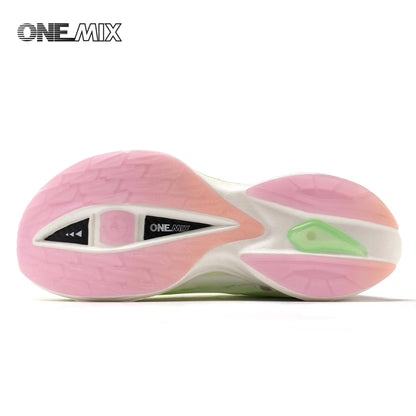 ONEMIX New Nylon Carbon Board Marathon Running Racing Shoes Shock-relief Professional Stable Support Ultra-light Rebound Sneaker
