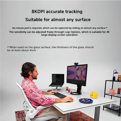 Logitech MX Master 4 Haptic Feedback Actions Ring MagSpeed 8000DPI Ergonomic Wireless Bluetooth Mouse 70Day Battery