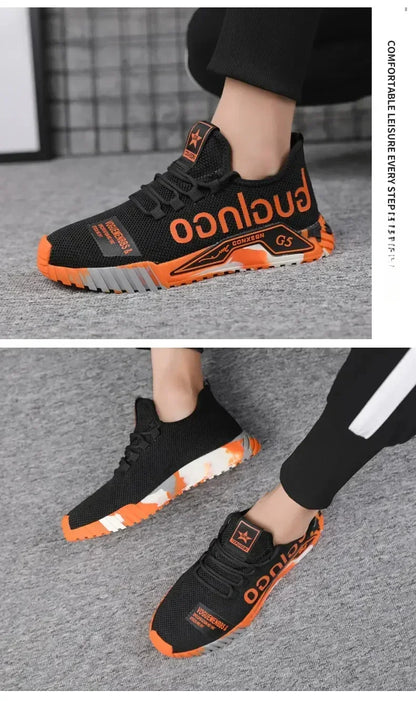 Gym New Vulcanized Lace-up Walking Sneakers Comfortable Wear-resistant Casual Shoes Walking Summer Mesh Flats Fashion Breathable