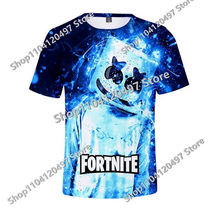 Japanese Anime Fortnite Summer T-shirt for Men Women Battle Royale Short-Sleeved Casual Comfortable Loose Harajuku Streetwear