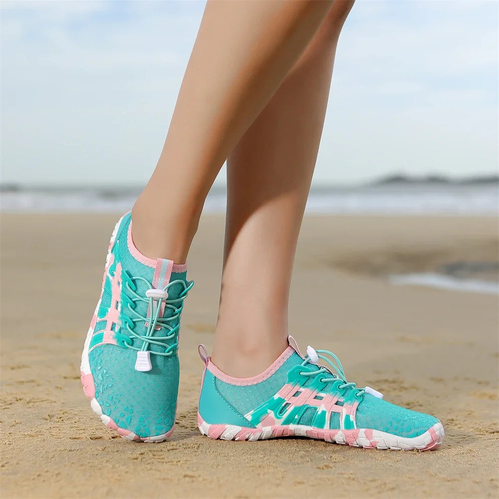 Men Women Water shoes Upstream Wading Swimming Barefoot Five Fingers Aqua Shoes Colorful Beach Seaside Light Unisex Sneakers New