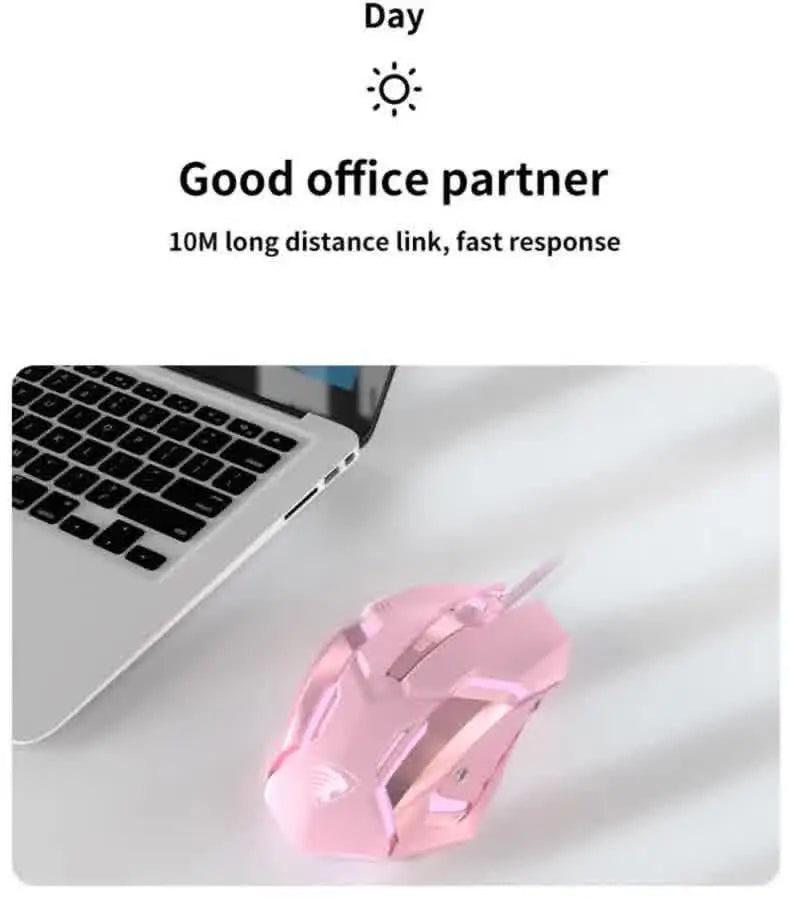 Carpbaba G3 Wired Gaming Mouse Silent Click Pink Mechanical Gaming Mouse for PC, Laptop, MacBook, Office & Esports