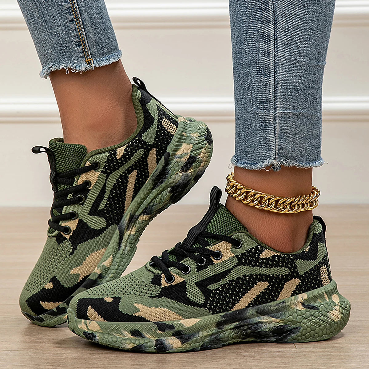 Camouflage Shoes Four Seasons New Mesh Breathable Sports Shoes Youth Students Casual Shoes Outdoor