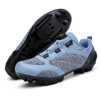 Scarpe da ciclismo MTB uomo donna T03 viola traspiranti, a sgancio rapido, per ciclismo su strada, sport outdoor, racing e allenamento