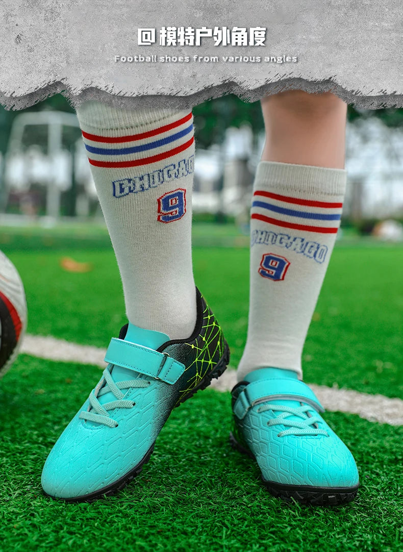 New Men Soccer Shoes Girls Cleats Outdoor Match Training Sport Football Boots Long Spikes Comfortable Breathable Boys Non Slip