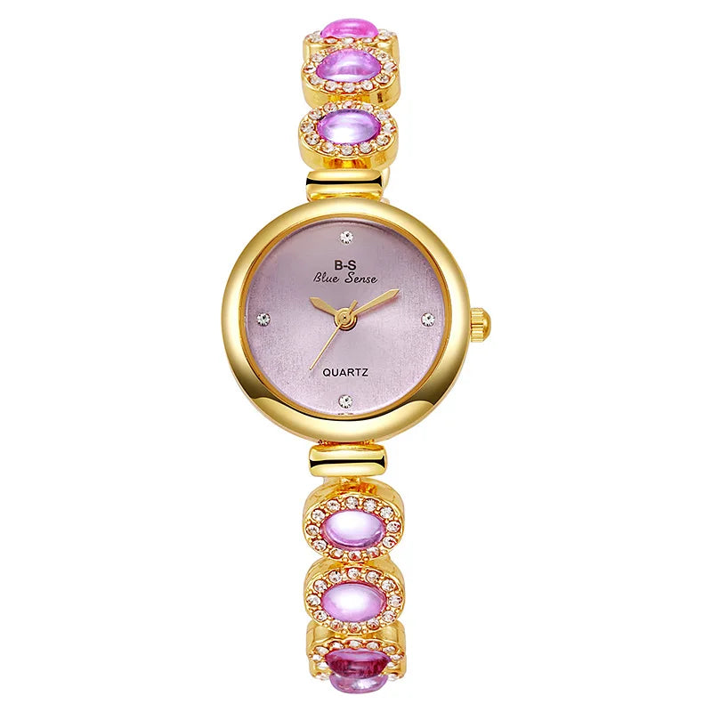 Famous Brand Women's Quartz Watches Luxury Green Gemstone Bracelet Watch Gift Female Wristwatch Dropshipping Relojes Para Mujer