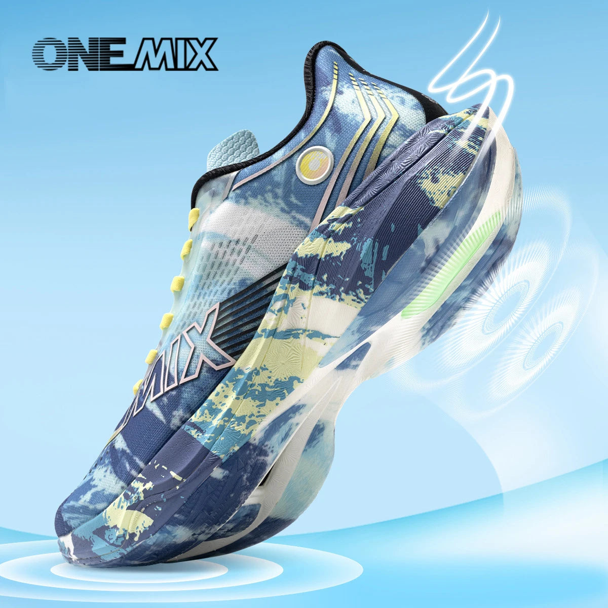 ONEMIX New Nylon Carbon Board Marathon Running Racing Shoes Shock-relief Professional Stable Support Ultra-light Rebound Sneaker