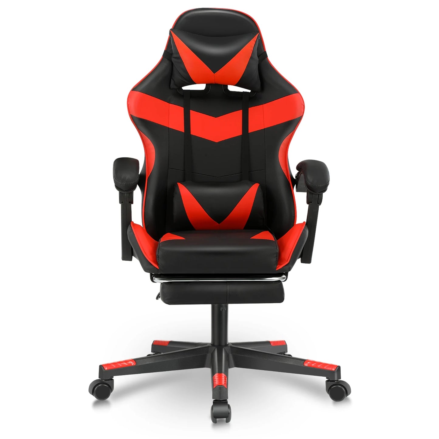 Gaming chair, office chair, desk chair, heavy-duty chair. Ergonomically designed with a cushioned seat and adjustable backrest.
