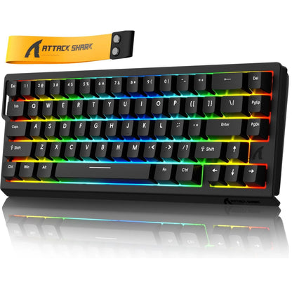 ATTACK SHARK X68 HE 8000Hz Rapid Trigger Keyboard 0.01mm RT Accuracy RGB Wired Gaming Keyboard with Magnetic Switch for PC/Mac