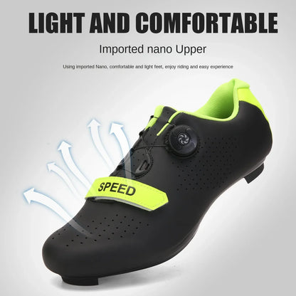 Professional New Sneakers Men Ultralight Double Buckles Cycling Shoes MTB Luminous Road Bike Shoes