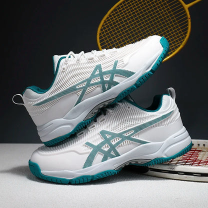 Men Women Badminton Shoes Table Tennis Shoes for Volleyball Handball Sports Sneakers Anti-Skid Mesh Breathable Field Training