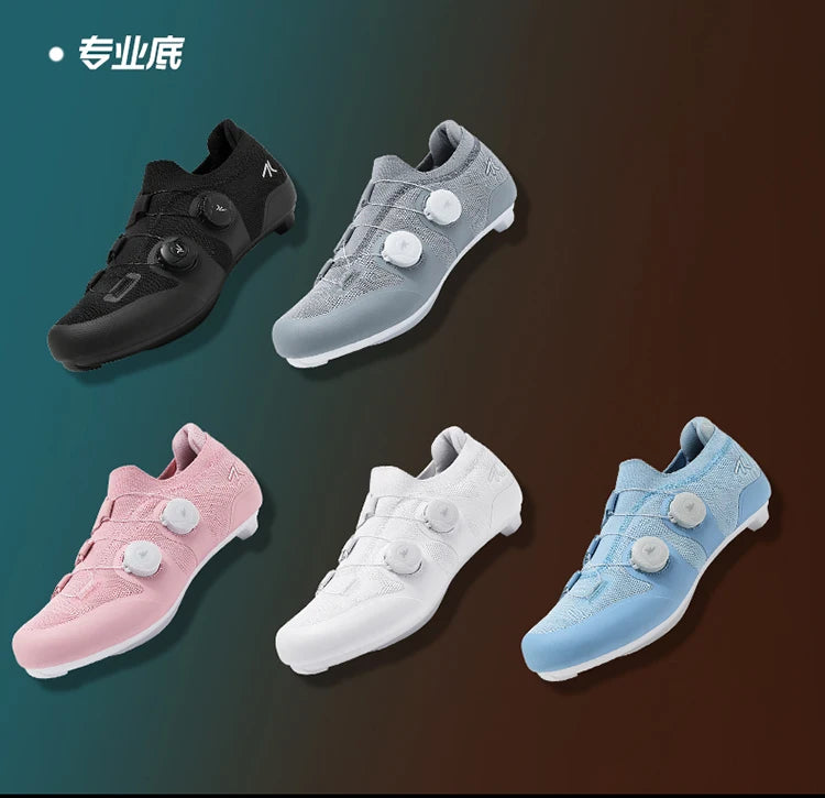 Cycling shoes road bike unisex, HsYixin breathable SPD self-locking non-slip racing road bike shoes flat MTB bicycle sneakers