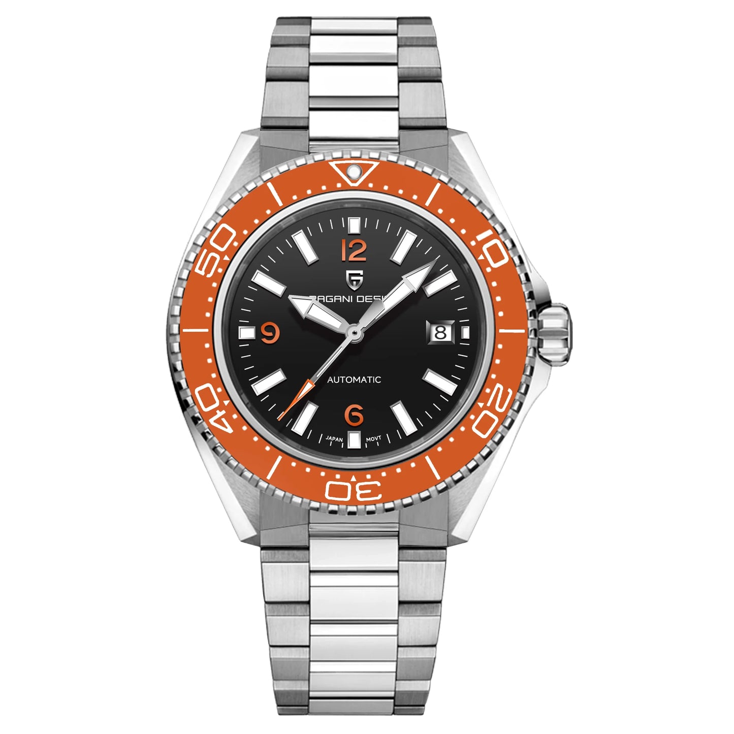 Pagani Design New Men's Mechanical Watch Luxury Sapphire Stainless Steel 100m Waterproof Ceramic bezel Automatic Watch