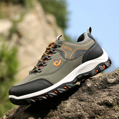 Autumn And Winter Models, Men's Waterproof Hiking Shoes, Outdoor PU Leather Sports Shoes, Wear-Resistant,  Walking, Tactical
