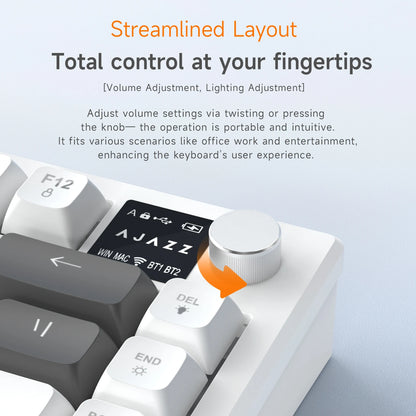 Ajazz AF82 Series 75% Layout Wireless Keyboard with 4000mAh Battery Low Profile Keys Bluetooth Tri-Mode Connectivity RGB