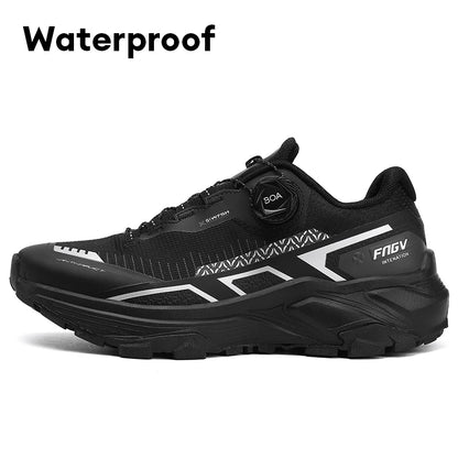 Men's Running Shoes with Rotating Buckle Breathable Mesh Lightweight Sneakers for Men Gym Workout Casual Waterproof Sports Shoes