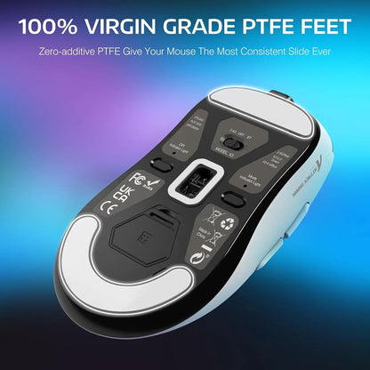Rato Gaming Sem Fios Bluetooth Attack Shark X3Pro PixArt PAW3395 26000dpi, Rato Ótico com Ligação Tri-Mode e Macros para Gaming
