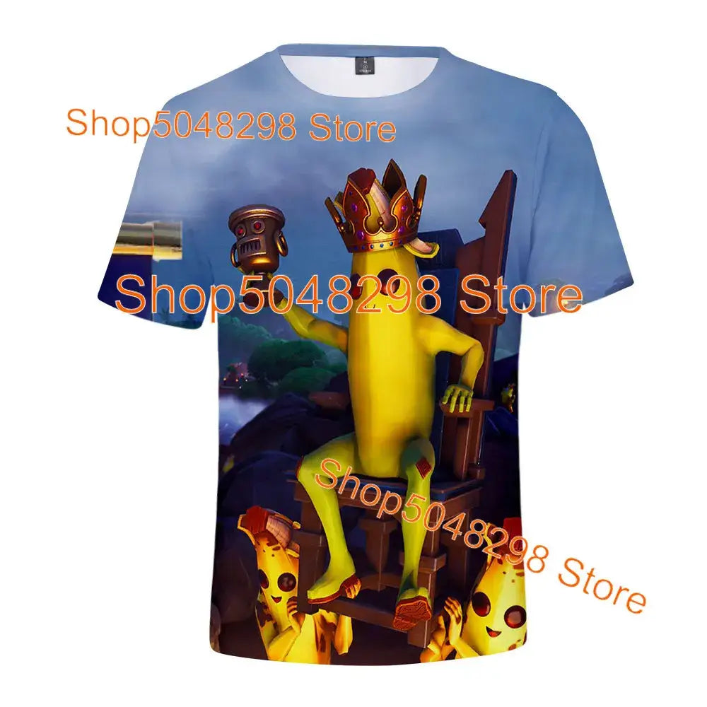 Μπλουζάκι Bushranger Fortnite για παιδιά, 3D εκτύπωση Banana Peely, T-shirt για άνδρες και γυναίκες, Tee Battle Royale Game, καλοκαιρινά τοπ, δώρα γενεθλίων