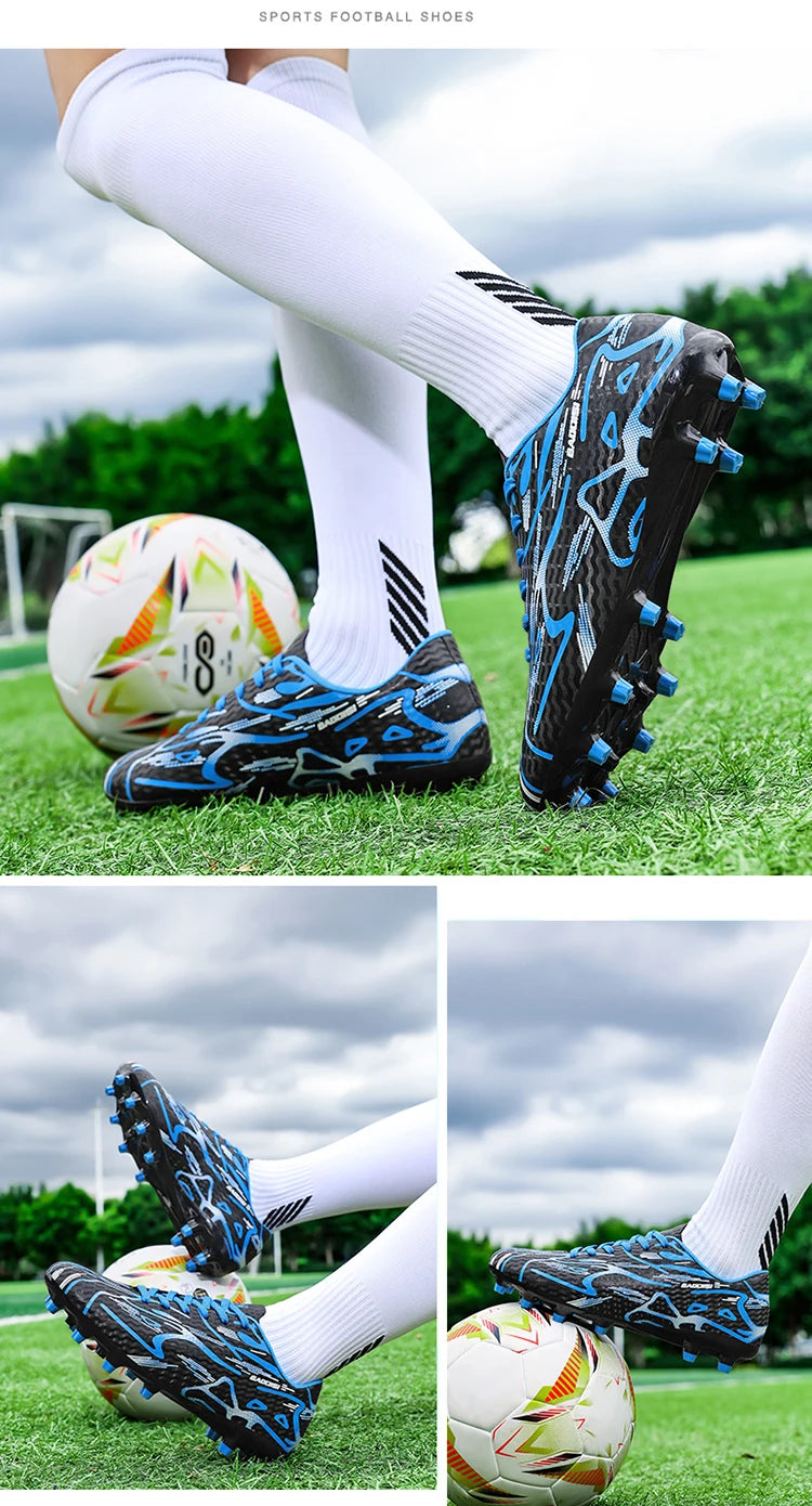 New Men Football Boots TF Sport Training Soccer Shoes Kids Ultralight Breathable Professional Sneakers Unisex Grass Cleats Match