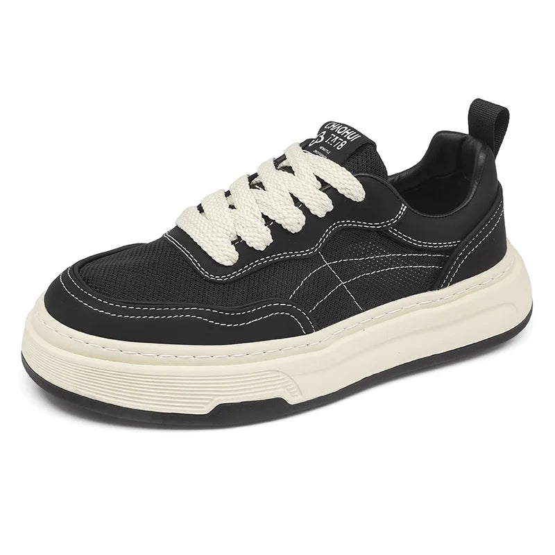 Sneakers da uomo ultraleggere in rete traspirante, scarpe casual alla moda con suola spessa, comode scarpe da ginnastica stringate per camminare tutti i giorni