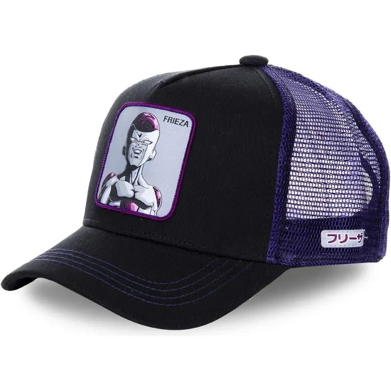 Dragon Ball Buu Goku Cap Ljetna muška kapa s ravnim vrhom i šiljastim obodom, s vezenim uzorkom, hip-hop stil, sunčana vizira, podesiva trucker mrežasta kapa