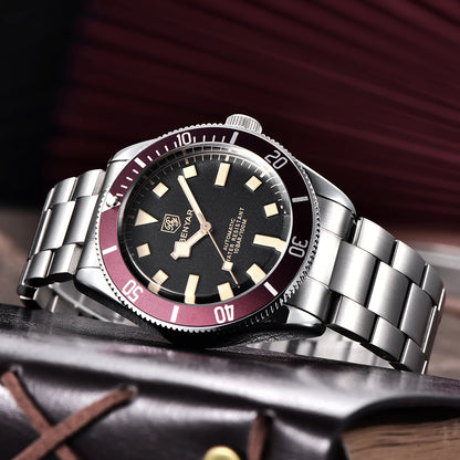 2026 New Mens Watches BENYAR Retro Red Mechanical Automatic luxury watch for men Waterproof Luminous Stainless steel wristwatch