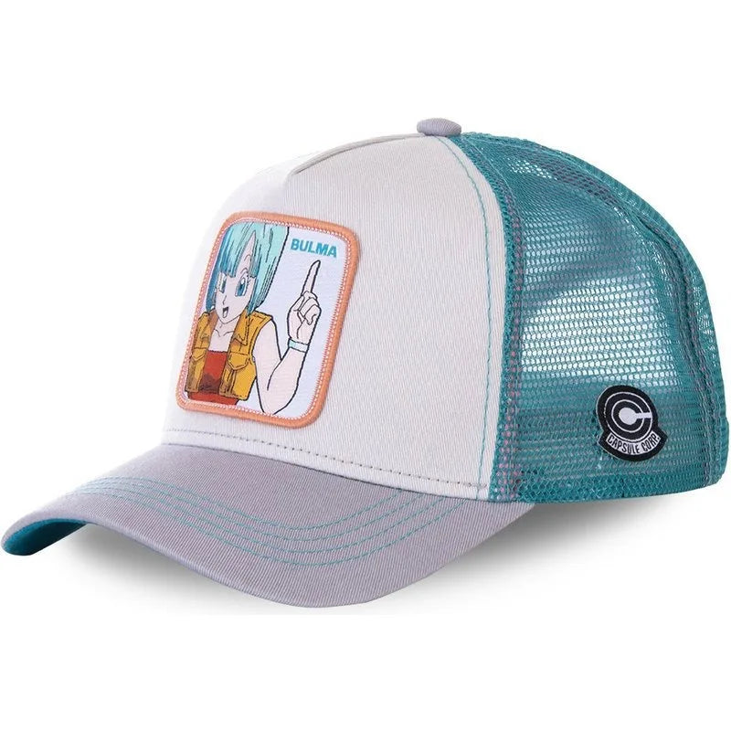 Casquette Dragon Ball Son Goku pour l'été : casquette de voyage à visière, pour homme, brodée, style hip-hop, visière pare-soleil, casquette trucker ajustable en maille
