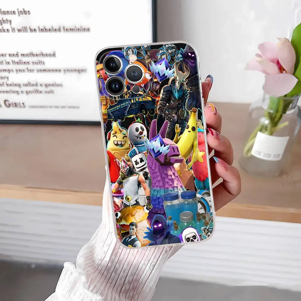 F-Fortnites-Cools maska za telefon za iPhone 17 16 15 14 13 12 11 Pro Max Plus, mekana navlaka, personalizirani DIY
