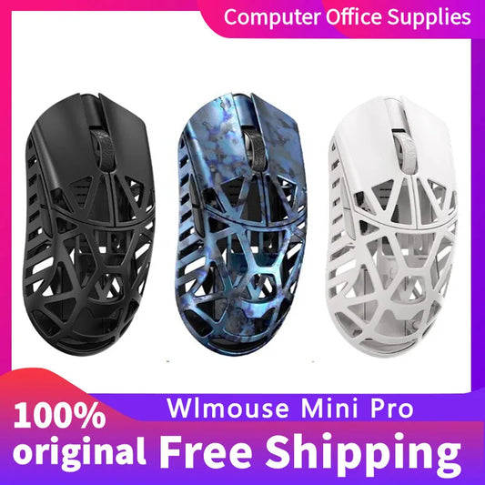 Rato gaming profissional Wlmouse Mini Pro leve em liga de magnésio, sem fios com três modos, taxa de polling 8K, PAW3950, DPI30000