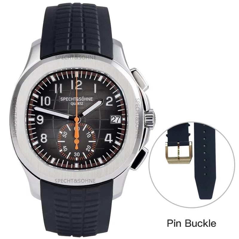 Droppshiping Products 2025 Men Watch Specht&Sohne Japan Chronograph Quartz Wristwatch Rose Gold Relogio Masculino 50M Waterproof