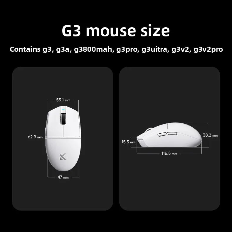 Rato Sem Fios MCHOSE G3 V2 PRO Bluetooth Tri-Mode Ergonómico e Leve para Portátil, Escritório, Gaming e Acessórios de Computador