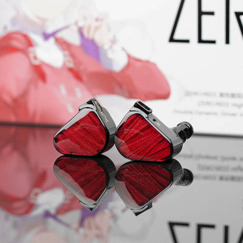Auscultadores intra-auriculares audiófilos com fio TRUTHEAR x Crinacle ZERO:RED Dual Dynamic Driver 0.78 2Pin HiFi