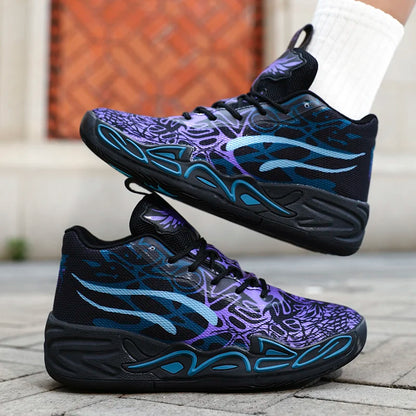 Basketball Shoes for Men Soft Lightweight Training Field Anti Slip Shock-Absorbing Breathable Cofmortable High-top Sneaker Man