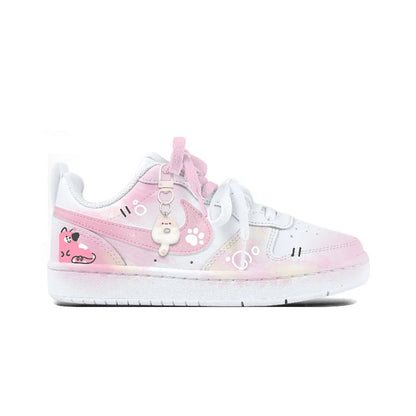 Custom Sneakers Nike Court Borough  Twin Sweet Dreams  Niche Preppy Style  Cute & Sweet Women's Skateboarding Sneakers