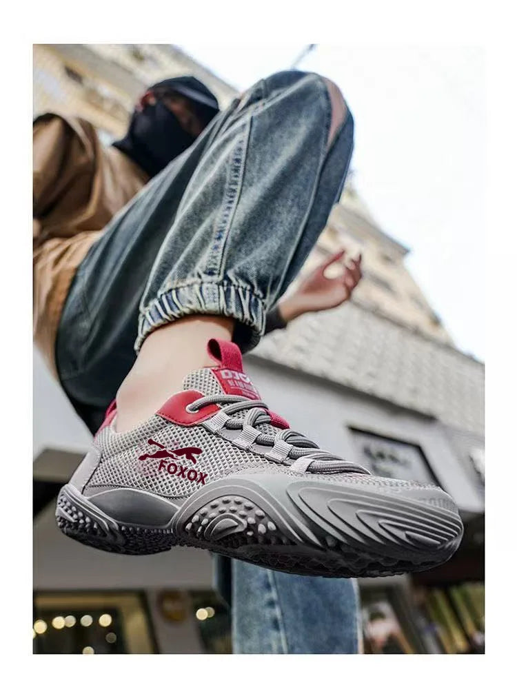 Men's Breathable Running Shoes Lightweight Mesh Upper Comfortable Soft Sole Sporty Casual Sneakers Trendy Summer Footwear