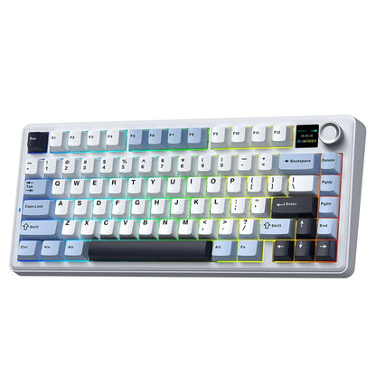 AULA F75 MAX Gaming Mechanical Keyboard 75% Wired/Bluetooth/2.4G Hot-Swap RGB E-sports Keyboard with TFT Screen for PC/Mac