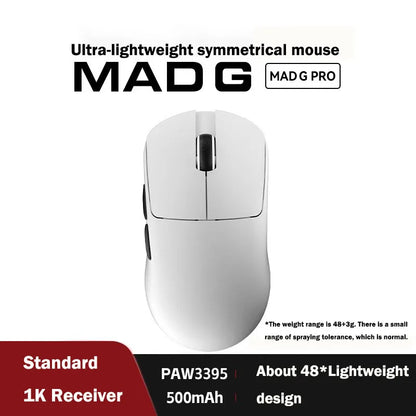 FGG Madlions Mad G Pro Max — oryginalna ultralekka bezprzewodowa mysz gamingowa 8K HZ Dual-Mode o niskim opóźnieniu, PAW3395, akcesoria dla graczy, prezenty
