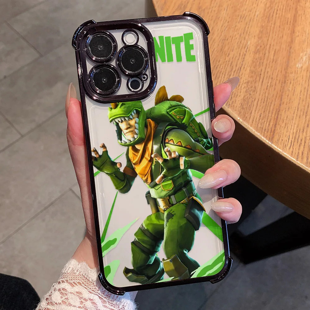 Capa de telemóvel com revestimento Anime Fortnites Game para Xiaomi Redmi A7 15 A3 15C 14C K50 A1 Note 15 14 13 12 12s Pro Plus 4G 5G antiqueda