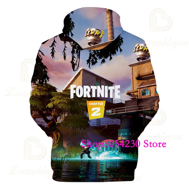 Fortnite Season 2 Boys and Kids Hoodies Cartoon Casual Sweatshirts Battle Game Heroes Print Polyester Autumn Girls Pullovers