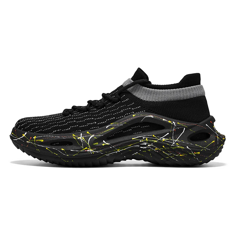 Men Sports Shoes Soft Light Mesh Thick Sole Anti Slip Tennis Shoes Spring New Fashion Lace Up Outdoor Fitness Running Shoes