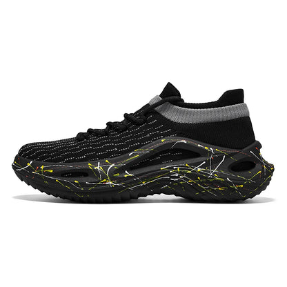 Men Sports Shoes Soft Light Mesh Thick Sole Anti Slip Tennis Shoes Spring New Fashion Lace Up Outdoor Fitness Running Shoes