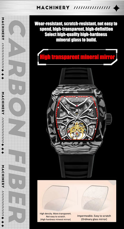 Fully automatic skeleton mechanical watch, fashionable personality, luxury hot men's watch, casual business watch