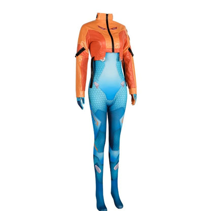 Conjunto completo de cosplay de Juno de Overwatch 2 com peruca e fato, roupa de heroína de suporte para Halloween e Carnaval, Juno Teo Minh, mulher e raparigas