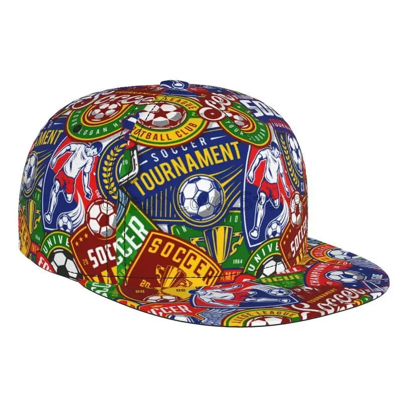 Farverig baseballcap med graffitikunst-print, justerbar snapback-kasket til mænd og kvinder, unisex hiphop-kasketter med flad skygge