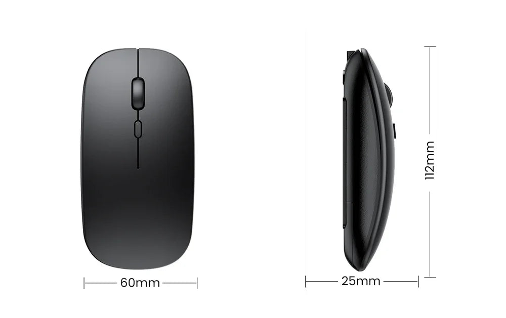Rato sem fios recarregável de modo duplo, compatível com Bluetooth, 2.4G USB, para computador portátil, iPad, tablet e notebook, rato gaming